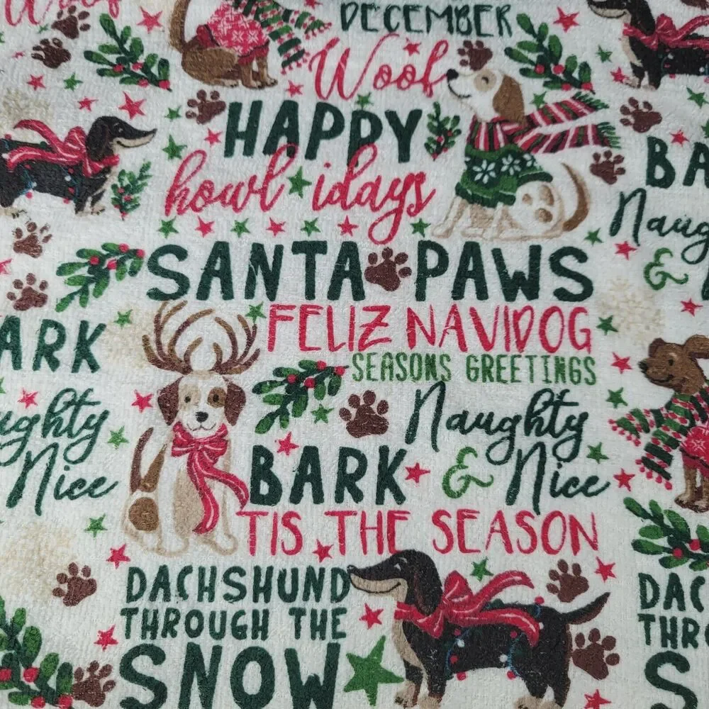 Child Holiday Christmas Apron Santa Paws Baking Hand Made
